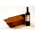 Stained Single Bottle Slider-Top Wood Wine Box